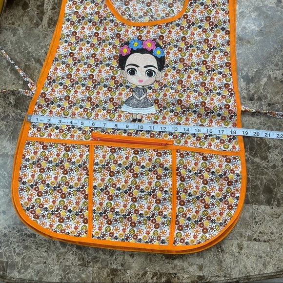 Craft Apron Mexican Artisan Little Frida Embroidered,Mandil Artesanal Mexicano - Picture 6 of 9